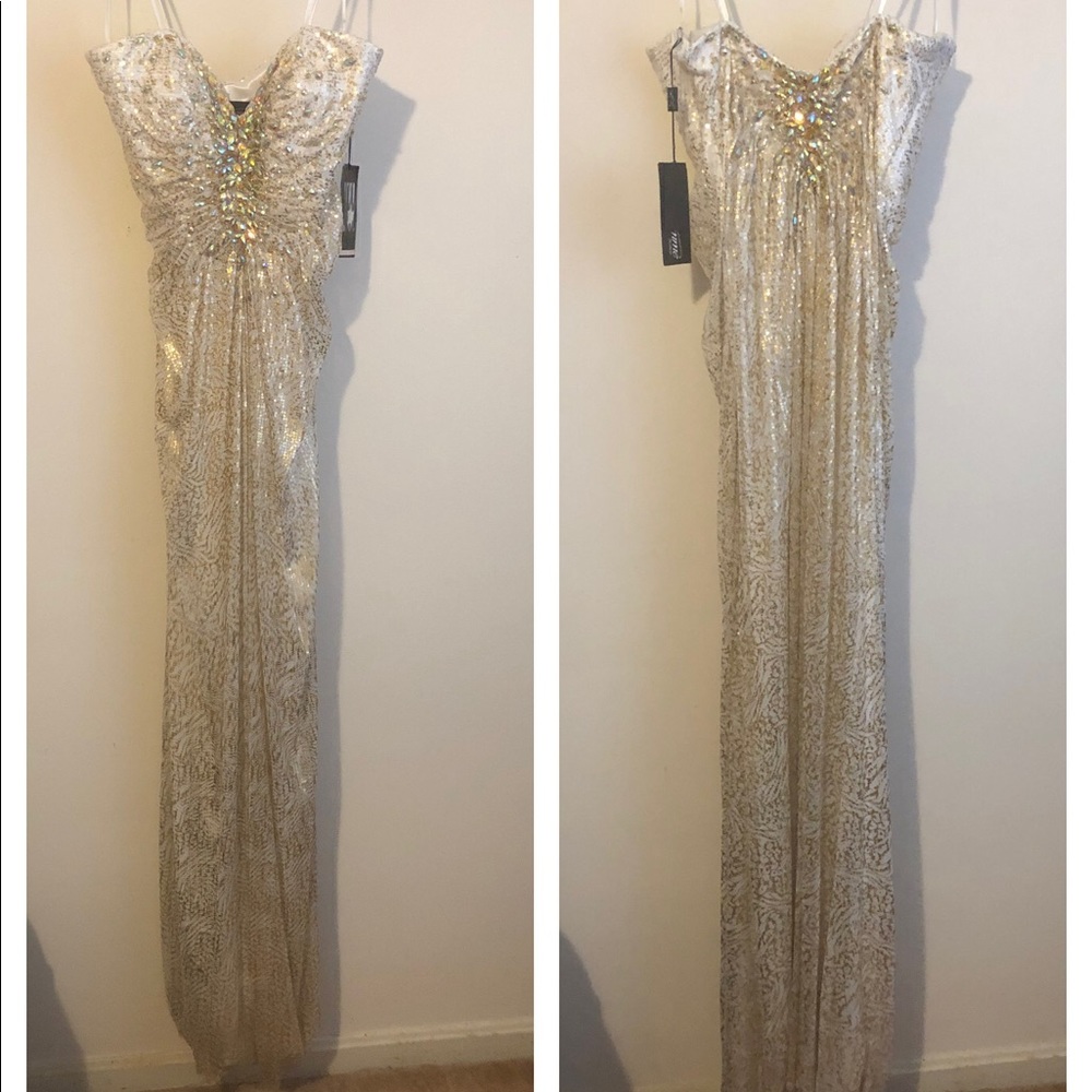 COPY - Formal prom dress strapless gold 8